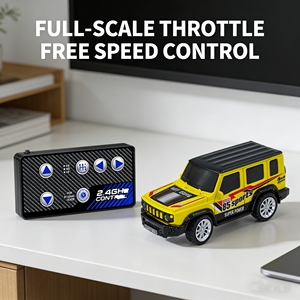 Voiture télécommandée 2,4 GHz <span class=keywords><strong>1</strong></span>:64 RC Jeep SUV avec corps en alliage, programmable par application, détection de gravité, 3 vitesses, lumières LED, pour enfants et collectionneurs - Product Image 2