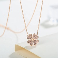 Milskye faith-bijoux romantiques en plaqué or 18 carats, collier à breloque en cristal pavé d'argent 925 et trèfle