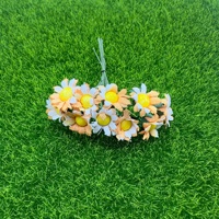 100 Pcs/kantong Krisan Daisy Buatan Aksesoris Karangan Bunga DIY Kotak Permen Bunga Buatan Dekorasi Pernikahan Rumah