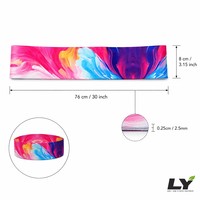 Banda de Resistencia de Cadera de 76cm, de Poliéster y Algodón Estampado, para Mujeres, Entrenamiento de Piernas y Glúteos, Yoga, Pilates, Gimnasio, Antideslizante