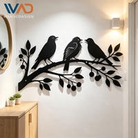Conjunto de Arte Mural de Flores Metálicas Modernas, Silueta Botánica Floral Cortada con Láser, Panel Decorativo Colgante para Comedor