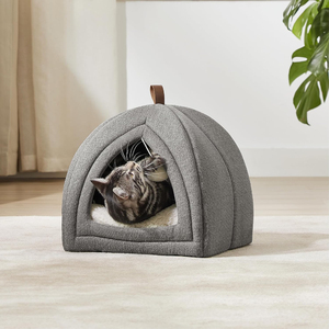 Tienda de campaña de Casa cueva para gatos 2 en 1 de fábrica para gatitos y mascotas pequeñas con almohada acolchada lavable extraíble - Product Image 6