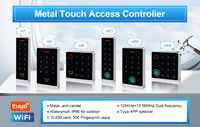 Control de Acceso Biométrico con Huella Dactilar, Teclado de Control de Acceso con Lector de Tarjetas RFID, Resistente al Agua, Compatible con la Aplicación Móvil Tuya, 86*86 mm