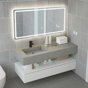 Mueble de Baño Flotante Moderno con Lavabo Integrado SANTOPOVA |   Tocador de Pared con Cajones de Almacenamiento - Product Image 5