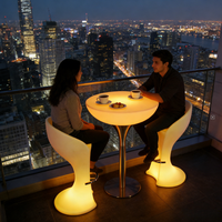 Meubles de bar et tabourets de bar de luxe modernes pour club de fumeurs, avec chaises LED RGB, design solaire intérieur, pour lounge chicha, à vendre