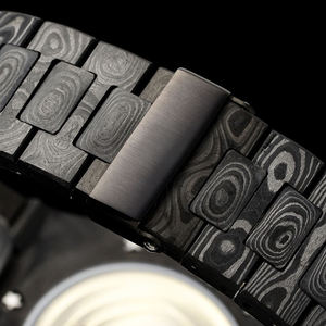 Reloj de Lujo para Hombre con Fibra de Carbono Marmoleada, Caja Octogonal de 40 mm, Esfera Blanca con Rayas, Movimiento Automático, Visualización de Fecha - Product Image 6