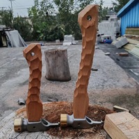 Marteau à griffes pour piquets de tente IAndiKa de qualité industrielle, manche en bois, léger, en acier inoxydable, 22 cm