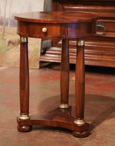 Cinoon-ensemble de <span class=keywords><strong>Table</strong></span> latérale de salon, à trois jambes en acajou, haut classique et Antique du 10e génération - Product Image 3