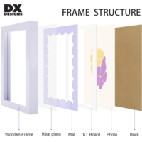 Bingkai Foto Kayu Multi Warna Custom 4x6 5x7 6x8 8x10 Inch A4, Bingkai Foto Bergelombang untuk Meja dan Dinding, Ukuran Custom, Dekorasi
