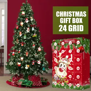 Scatola regalo di lusso personalizzata vuota per calendario dell'avvento di Natale vuota per 24 giorni