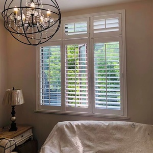 Gỗ louver Hot Bán tùy chỉnh kích thước chải chất lượng hoàn hảo Poly cửa chớp trồng nội thất hoàn thành màn trập - Product Image 6