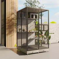 Grande volière métallique pour perroquets, cage transparente de style villa, volière écologique spacieuse, enclos extérieur pour l'élevage