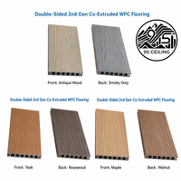 Planche de terrasse WPC ignifuge et imperméable, antidérapante, avec système de fixation par clipser, design à rainures et languettes, couleur, taille et longueur personnalisables, disponible en OEM.