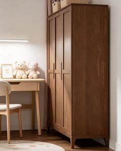 Scandinavian Wooden <b>Wardrobe</b> Shaker Doors Hinged Solid Wood Freestanding Modern Bedroom Furniture Storage - Product Image 2