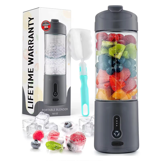 Multifunctional Mini USB Blender with Stainless Steel Blades and Plastic Container for Kitchen Home Outdoor Use
