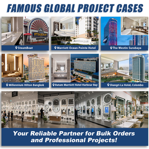 Sang trọng tùy chỉnh lớn màn hình cảm ứng trang trí Nội Thất Tường Quảng Đông nửa mặt trăng led phòng tắm Vanity tắm bạc gương với ánh sáng ánh sáng - Product Image 6