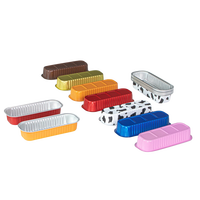 Barquette de cuisson jetable en aluminium de 200 ml, mini-récipient à gâteau, résistant au four, rectangulaire, écologique, qualité alimentaire, pour pâtisserie maison et desserts