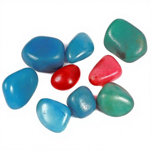 Cristaux Rozrin, pierres d'agate teintées, pierres roulées – Thème ange, pierres semi-précieuses sculptées et gravées, artisanat décoratif coloré - Product Image 1