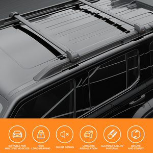 Barres transversales de toit multifonctionnelles en aluminium noir, porte-bagages pratiques pour vélos, tentes et transport de marchandises - Product Image 4