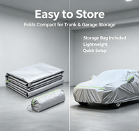 Housse de voiture MELCO en PEVA et coton PP, extensible, anti-poussière, imperméable, résistante aux rayures, protection UV, épaisseur 1 mil, pour neige/glace