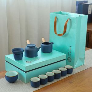 Factory Supply Reasonable Price Wholesale Chinese Design 10-Piece Handmade Ceramic Porcelain Tea <b>Set</b> - Product Image 2