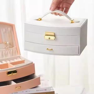 Коробка для украшений ручной работы: большая, для серег, ожерелий, органайзер, дорожный футляр для хранения из ПУ - Product Image 4