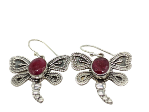 Boucles d'oreilles en rubis, pierres précieuses naturelles, argent sterling 925, bijoux faits à la main, style ethnique tribal vintage pour femmes, vente en gros - Product Image 5