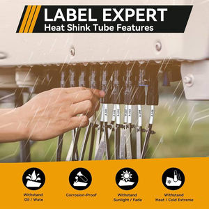 Nastro per <span class=keywords><strong>Etichette</strong></span> Termoretraibili Industriali Compatibile A18051 1/4" Bianco/Nero per <span class=keywords><strong>Stampante</strong></span> <span class=keywords><strong>DYMO</strong></span> 18051 per Etichettatrice Industriale <span class=keywords><strong>DYMO</strong></span> - Product Image 2