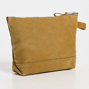Women's Khaki Cotton Canvas Cosmetic <b>Bag</b> Custom Eco-Friendly Portable Travel Makeup Organizer <b>Zip</b> Closure New Toiletry Pouches - Product Image 5