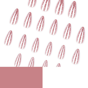 Faux <span class=keywords><strong>ongles</strong></span> en amande, étiquette privée, vente en gros, fournisseur de luxe, <span class=keywords><strong>ongles</strong></span> à presser, 24 pièces, design réutilisable - Product Image 5