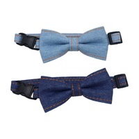 Collier en jean réglable avec nœud papillon pour animaux de compagnie, accessoires pour chiens et chats de petite et moyenne taille