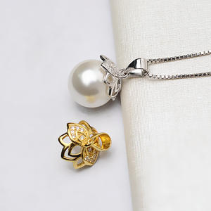 จี้เงินแท้ S925 แบบ Baotou Xiang สำหรับทำเครื่องประดับ DIY ถาดเปล่าสำหรับใส่จี้มุกและชาร์ม งานกึ่งสำเร็จรูปสำหรับฝังอัญมณี - Product Image 4