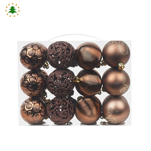 OEM logo personnalisé imprimé grand cuivre couleur décoration de <span class=keywords><strong>sapin</strong></span> de noël boules en plastique ensemble - Product Image 1