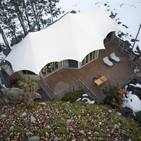 Tente de glamping écologique BABERY, villa moderne en toile pour complexe hôtelier en montagne, au bord du lac, suite au bord de la piscine