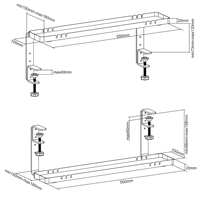 Organisateur de bureau à étagère d'extension pour accessoires de jeu et de bureau Gestion des câbles de bureau