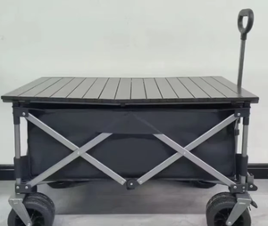 Customizable Cart OEM Extended Table Adjustable Height Foldable Sunshade Metal Four-Wheel Heavy Duty Mover Trolley Utility - Product Image 3