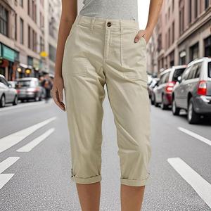 <strong>Ladies</strong> 3 Quater Work Pants Cropped Cargo <strong>Trousers</strong> 6 Pocket Hiking Travel Shorts Casual Summer Clothes Capri Pants - Product Image 5
