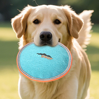 Jouet interactif pour chien en forme de disque pour jouer en extérieur, jouet pour animaux de compagnie résistant aux morsures avec bande réfléchissante, logo personnalisé