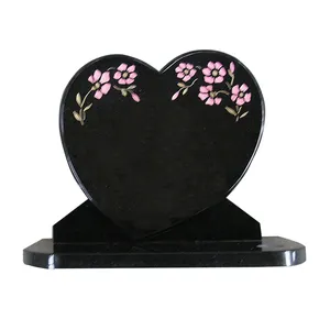 Granite Stone Headstone For Pet Memorial Gravestone Heart Shape DIY Cat Tombstone Bird Monument With Picture