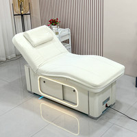 Table de massage électrique réglable et pliable, lit de spa moderne, multifonctionnel, thérapie thermique, en bois, pour hôtel, école, salon