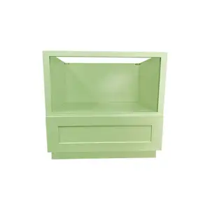 Shallow Green Solid Wood Kitchen Cabinets Ready To Assemble Corner Wall Cabinets Kitchen Cupboard Sets