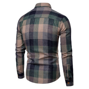 Chemise pour homme à rayures en coton, coupe ajustée, col rabattu, fermeture à boutons, grande taille, formelle, été, écologique, respirante - Product Image 2