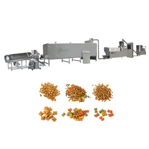 Peralatan makanan anjing dan kucing anjing otomatis Hewan mesin pembuat makanan anjing lini produksi
