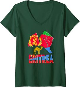Women Clothing V Neck Sexy Women Custom Love Eritrea T Shirt Eritrean Flag Tshirts <strong>Top</strong> in Eritrea Map Eritrea <strong>Pride</strong> High Quality - Product Image 1