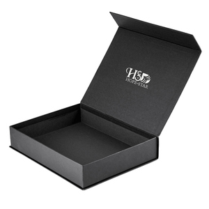 Vente en gros de boîte cadeau en papier noir à fermeture magnétique de luxe personnalisé de petites tailles avec insert