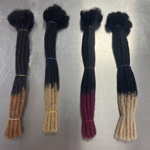 Extensions de dreadlocks au crochet en cheveux humains bouclés, faits à la main, style afro crépu, couleurs T, type Locs FH Dreadlocks - Product Image 1