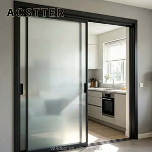 Portes coulissantes en PVC, portes patio en verre PVC pour maisons, intérieur extérieur, modernes, insonorisées, portes d'entrée, portes pliantes intérieures - Product Image 1