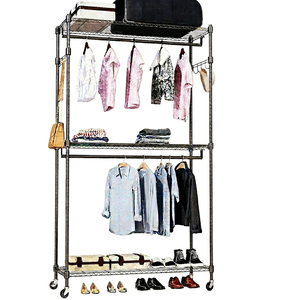 Industrial-Grade 5-Tier Steel Garment Rack Simply Heavy Duty Multi-Level Wire Shelving Chrome Finish Corrosion Protection - Product Image 1