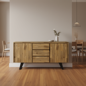 Buffet en bois Lowry Golden Wheat au design moderne, meuble de salle à manger - Product Image 2