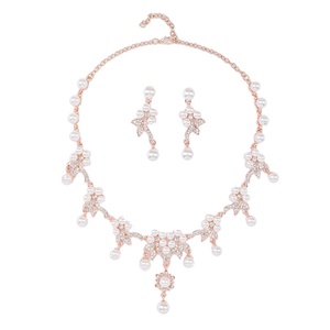2026 New Branch Shaped Pearl Necklace <b>Set</b> Ethnic Retro Ornaments Collar Chain Bridal Dress Alloy <b>Crystal</b> Necklace <b>Set</b> - Product Image 1